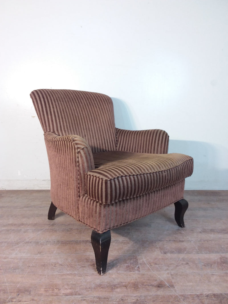 Brown Striped Armchair