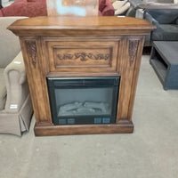 38.5"W Corner Fireplace and Mantle - Electric