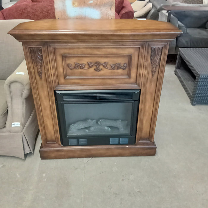 38.5"W Corner Fireplace and Mantle - Electric