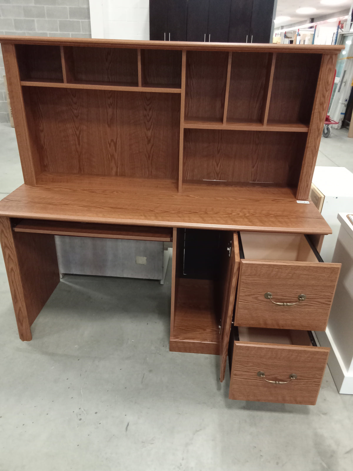 59"W Computer Desk with Shelves