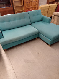 80"W 2-Piece Sectional Sofa in Aquamarine