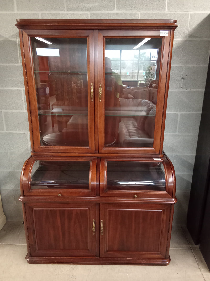 48"W Two Piece Display Cabinet in Solid Wood