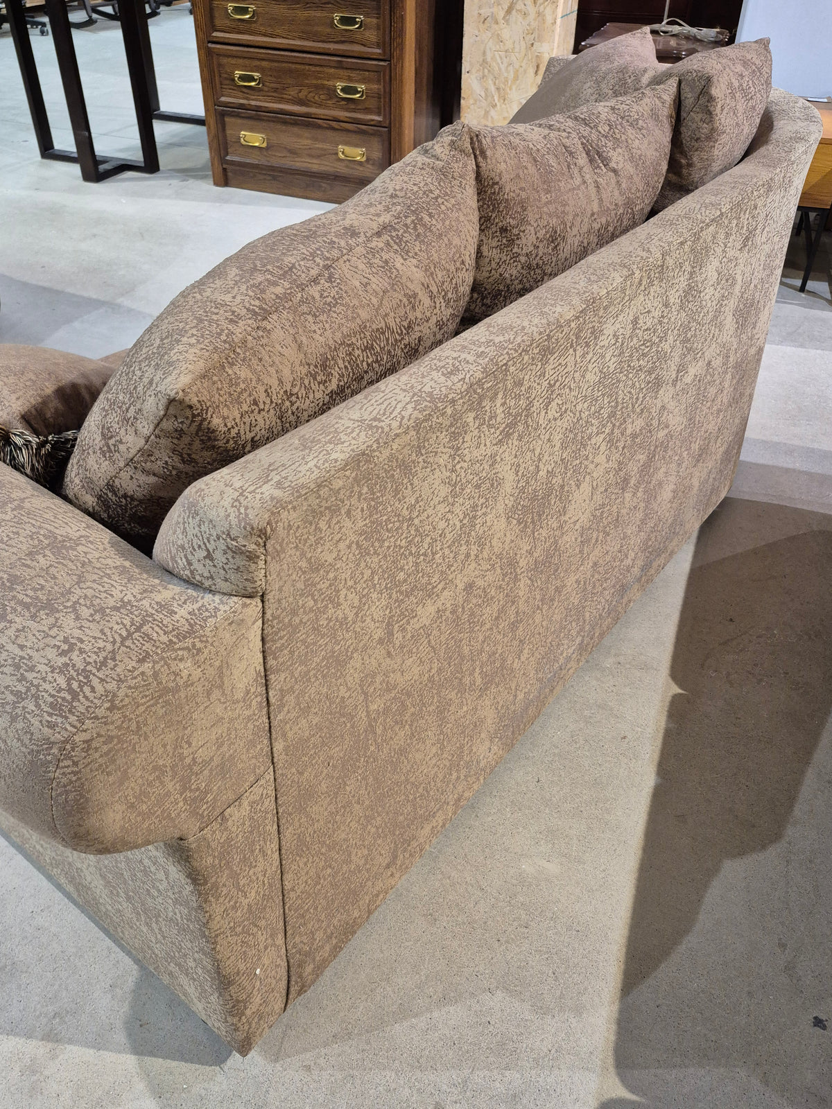 Tan Fabric 1 Side Curved Sofa