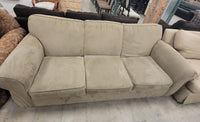 Beige Suede-Style 3-Seater Sofa