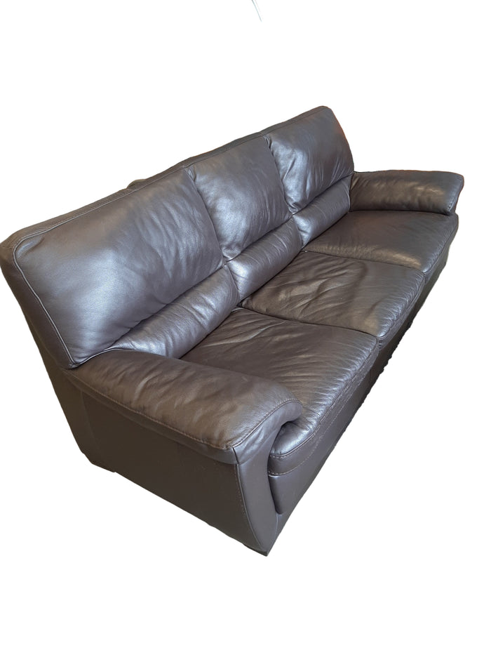 Dark Brown 3 Seat Leather Sofa