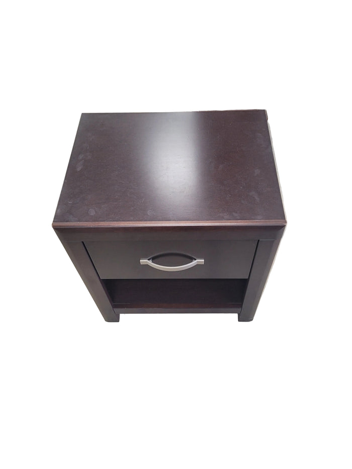 Modern Espresso Nightstand W/ 1 Drawer