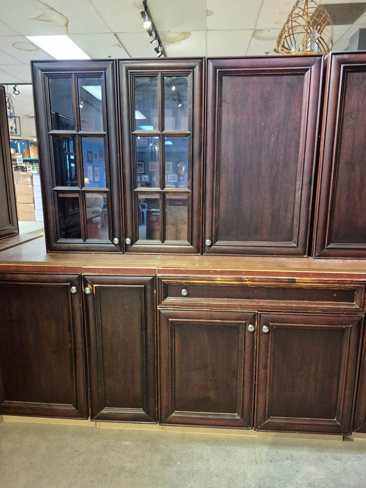 Dark Brown Kitchen Cabinet Set