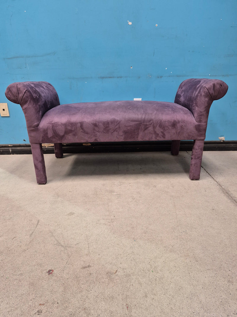 Upholstered Bench with Roll-Style Arms