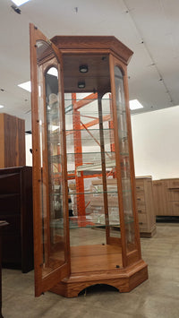Solid Wood Frame with Glass Panels Curio Cabinet