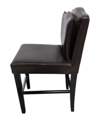 Dark Brown Leather Barstool