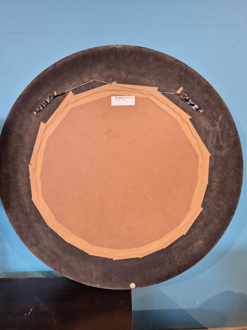 43" Round Black & Gold Framed Mirror