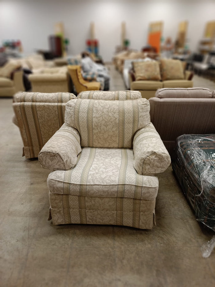 Floral Patterns Latte Colored Armchair