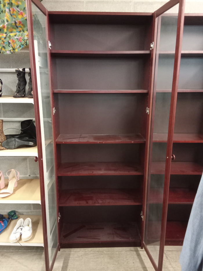 31"W Book Cabinet with Glass Doors