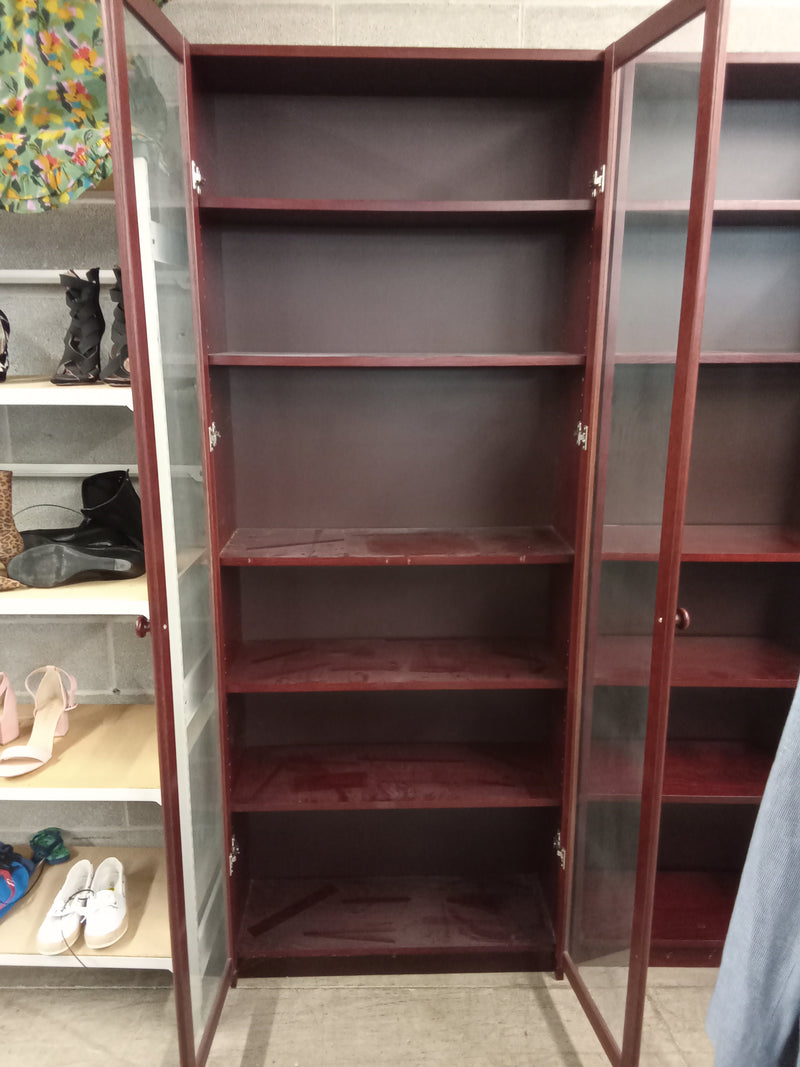 31"W Book Cabinet with Glass Doors