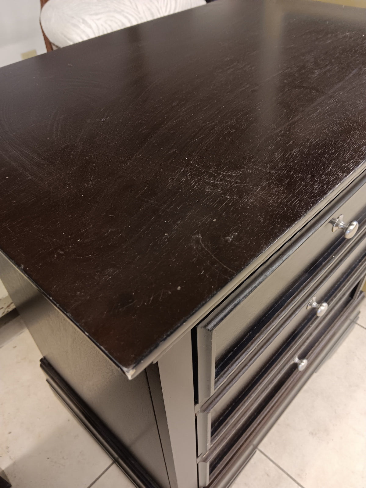 3-Drawer Dark Espresso Nightstand Dresser