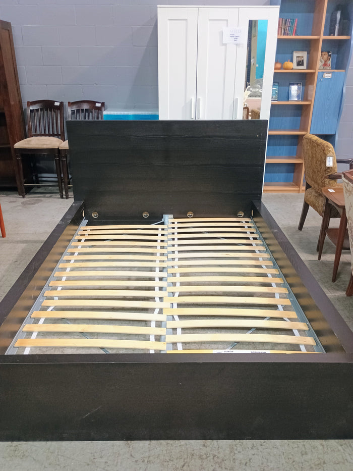 Double Size Bed Frame in Black by Ikea
