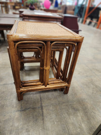 Bamboo Rattan Nesting Tables (Set of 3)