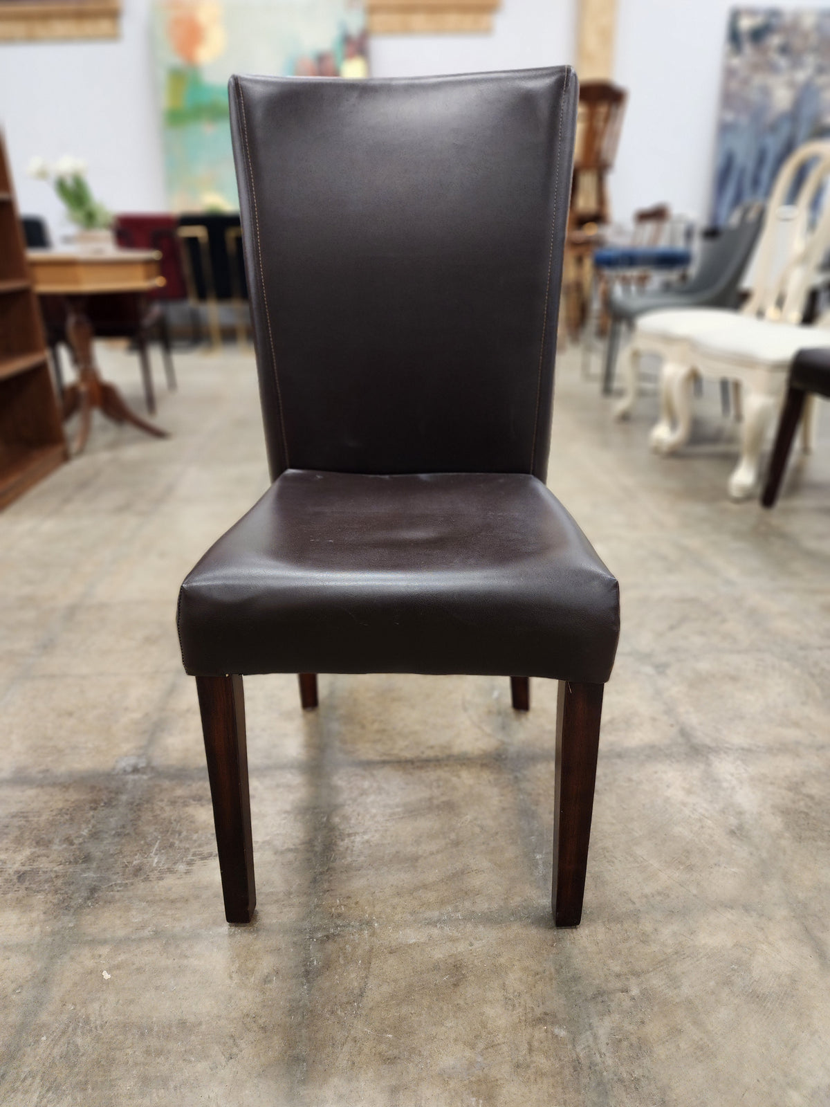 Dark Brown High Back Dining Chair