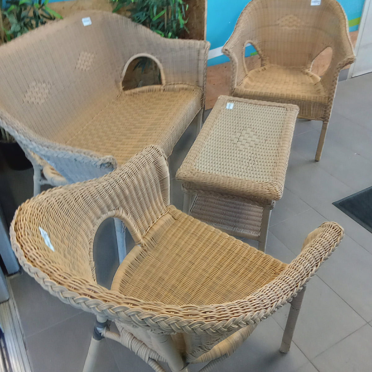 4-Piece Wicker Patio Conversation Set