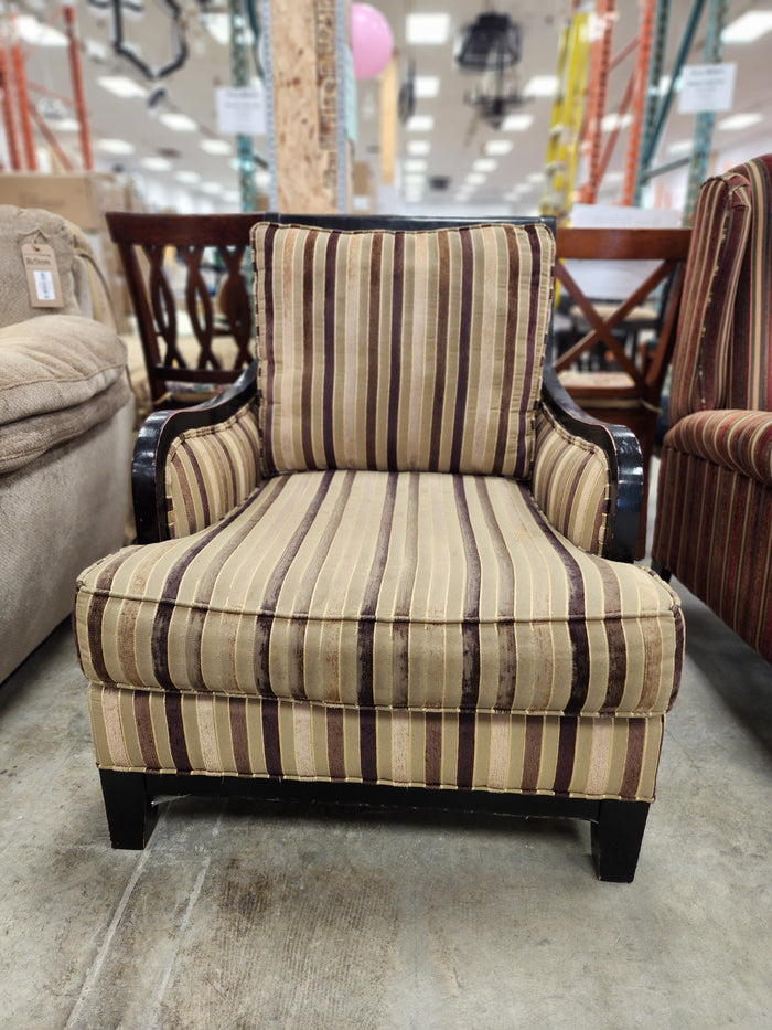 Striped Multicolor Upholstered Armchair