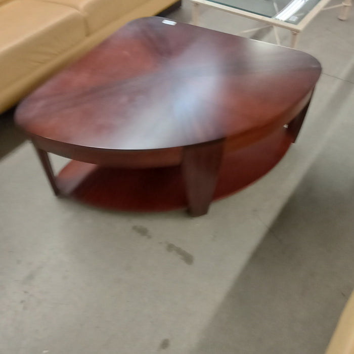 40"W Quarter Round Solid Wood Coffee Table