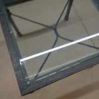 27"W Patio Coffee Table with Glass Top