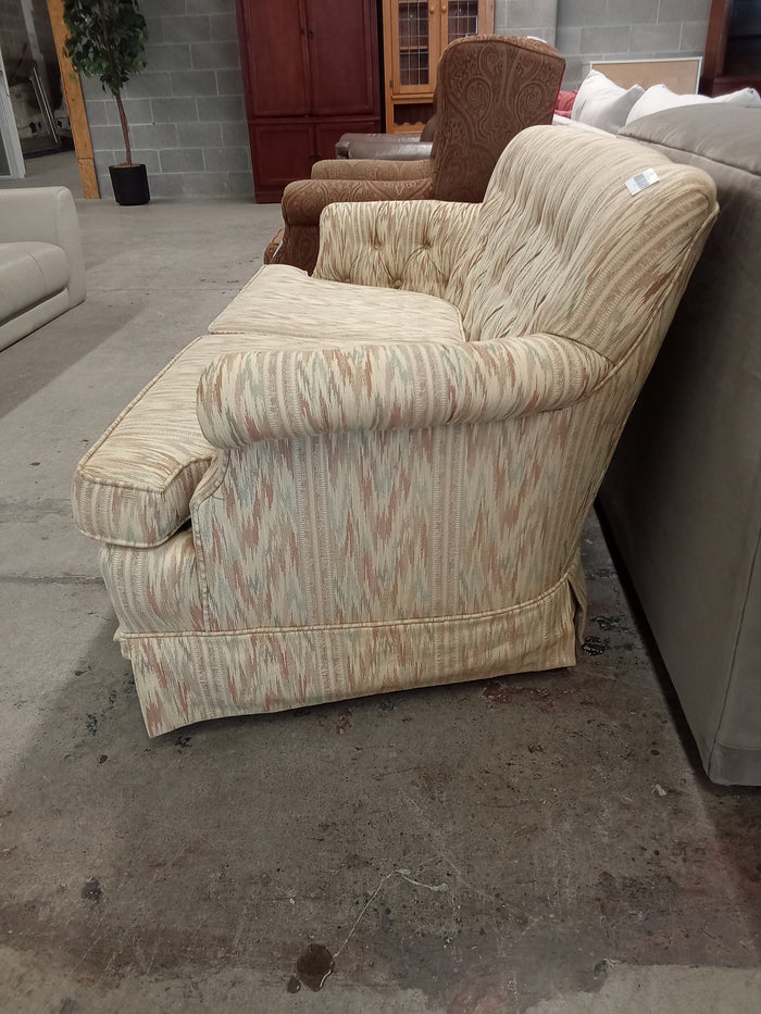 53"W Beige Patterned Loveseat Sofa