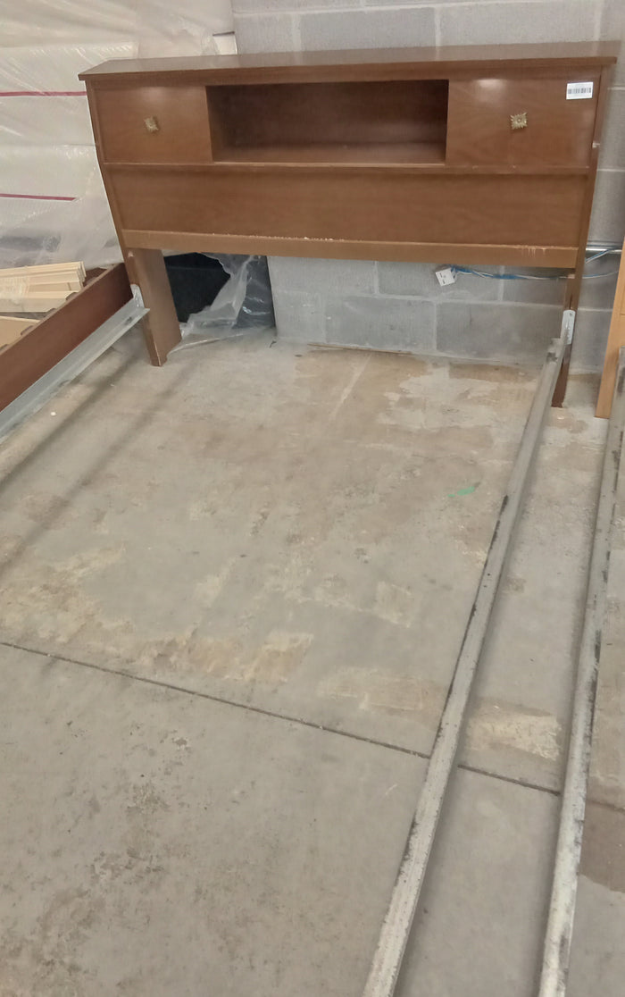 56"W Bedframe with Headboard Storage - Queen