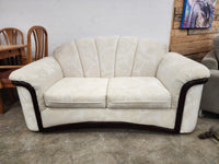 Light Beige Upholstered Loveseat