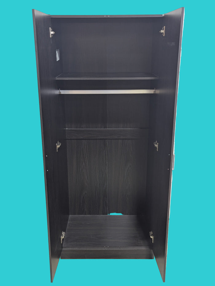 Black-Brown Two Door Wardrobe