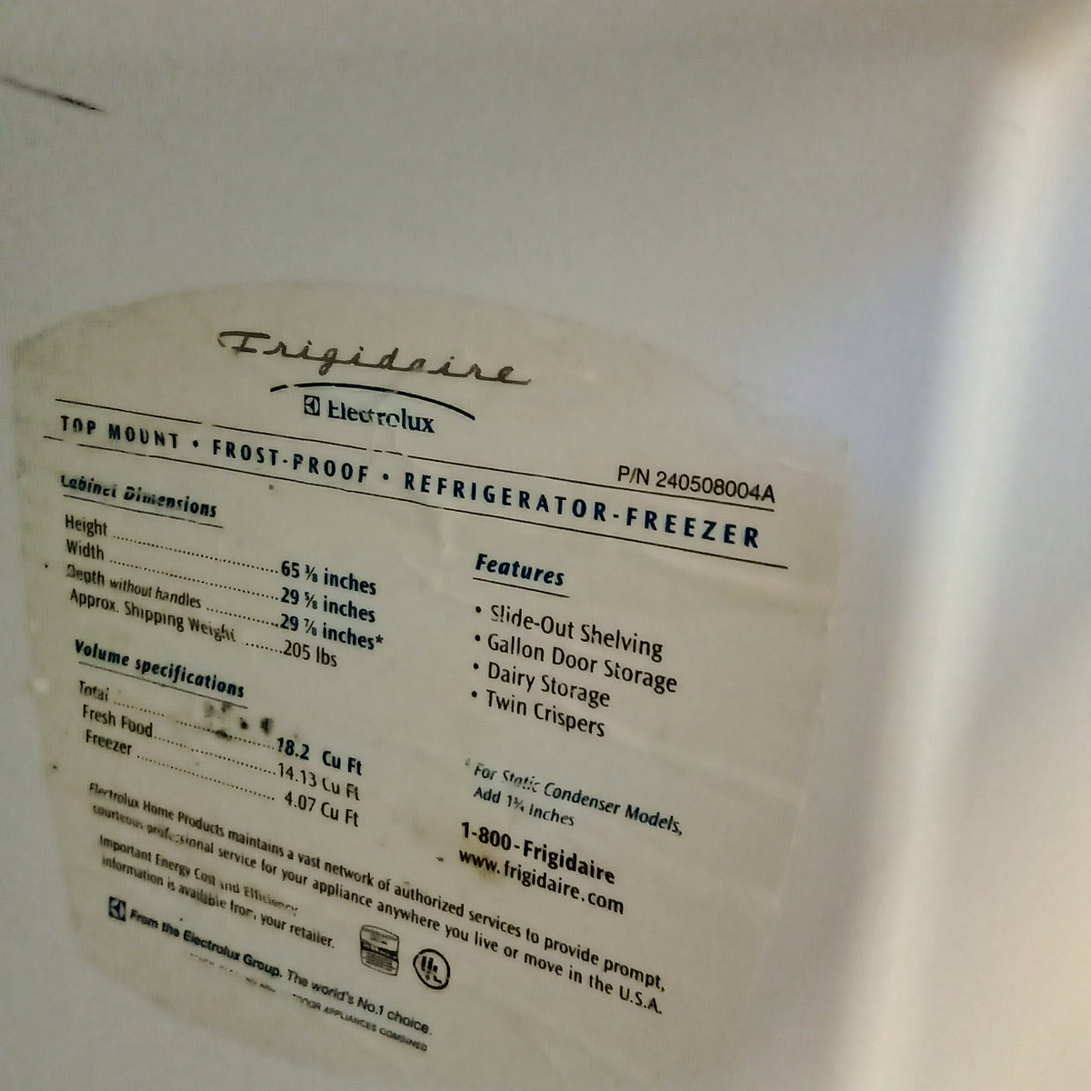 30"W Fridge/Freezer in White