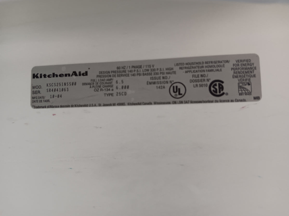 Kitchen AID Fridge / Frezeer with Ice & Water