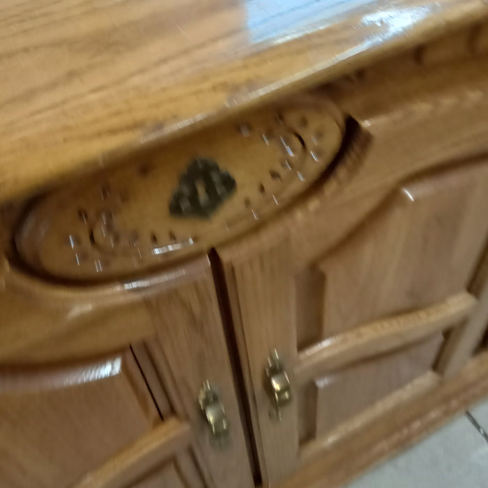 64"W Warm Chestnut Oak Wood Dresser