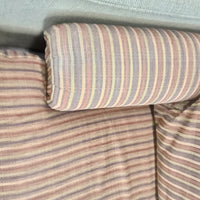 64"W Brown Stripped Love Seat