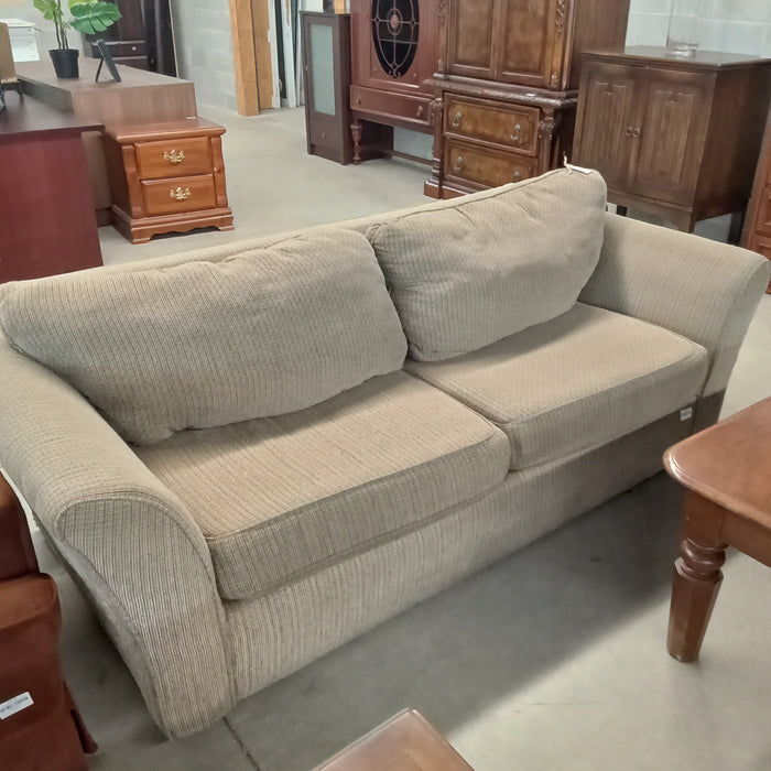 86"W Love Seat in Beige Fabric