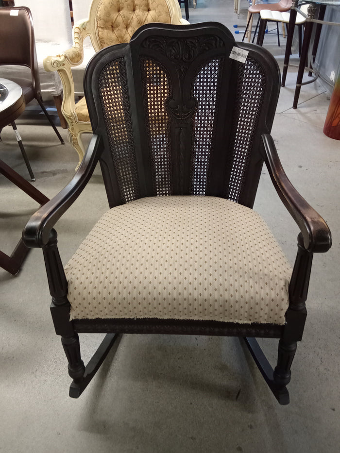 24"W Wood Rocking Chair with Fabric Seat