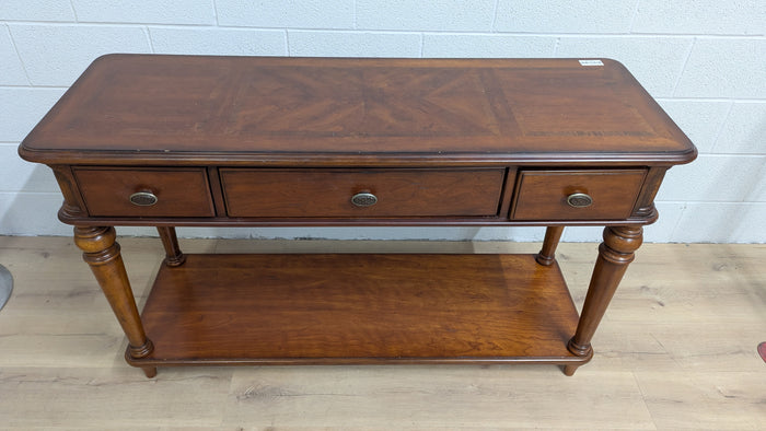 54"W Pecan Brown Console Table