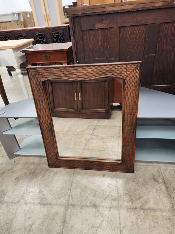 Queen Anne Style Dark Wood Table with Mirror
