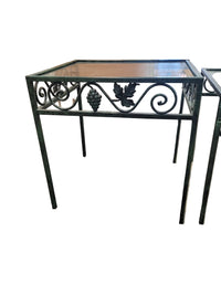 Pair Of Wrought Iron Glass End Table's