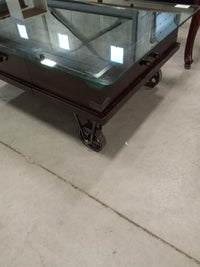 44" Glass Topped Coffee Table