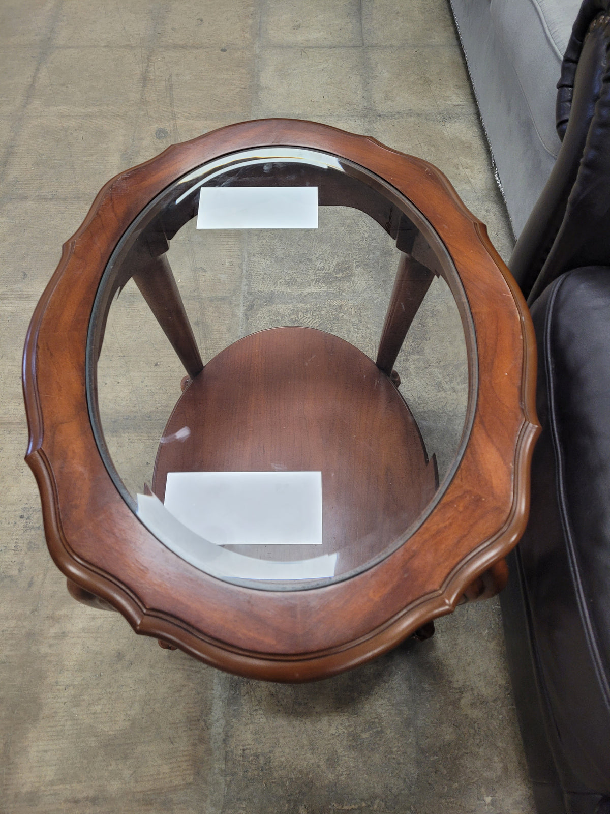 Dark Cherry Wood End Tables