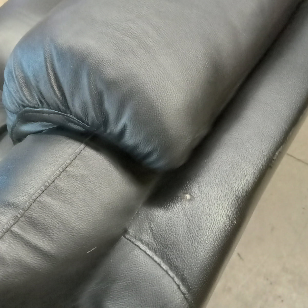 62"W Love Seat in Black Faux Leather