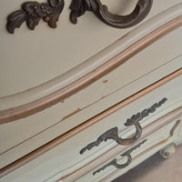 45"W 6-Drawer Tall Boy Dresser in Cream