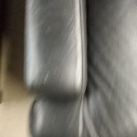 78"W Black Leather Love Seat