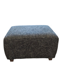 Grey Blue Woven Ottoman