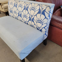50"W 2-Seat Sofa in Blue and White