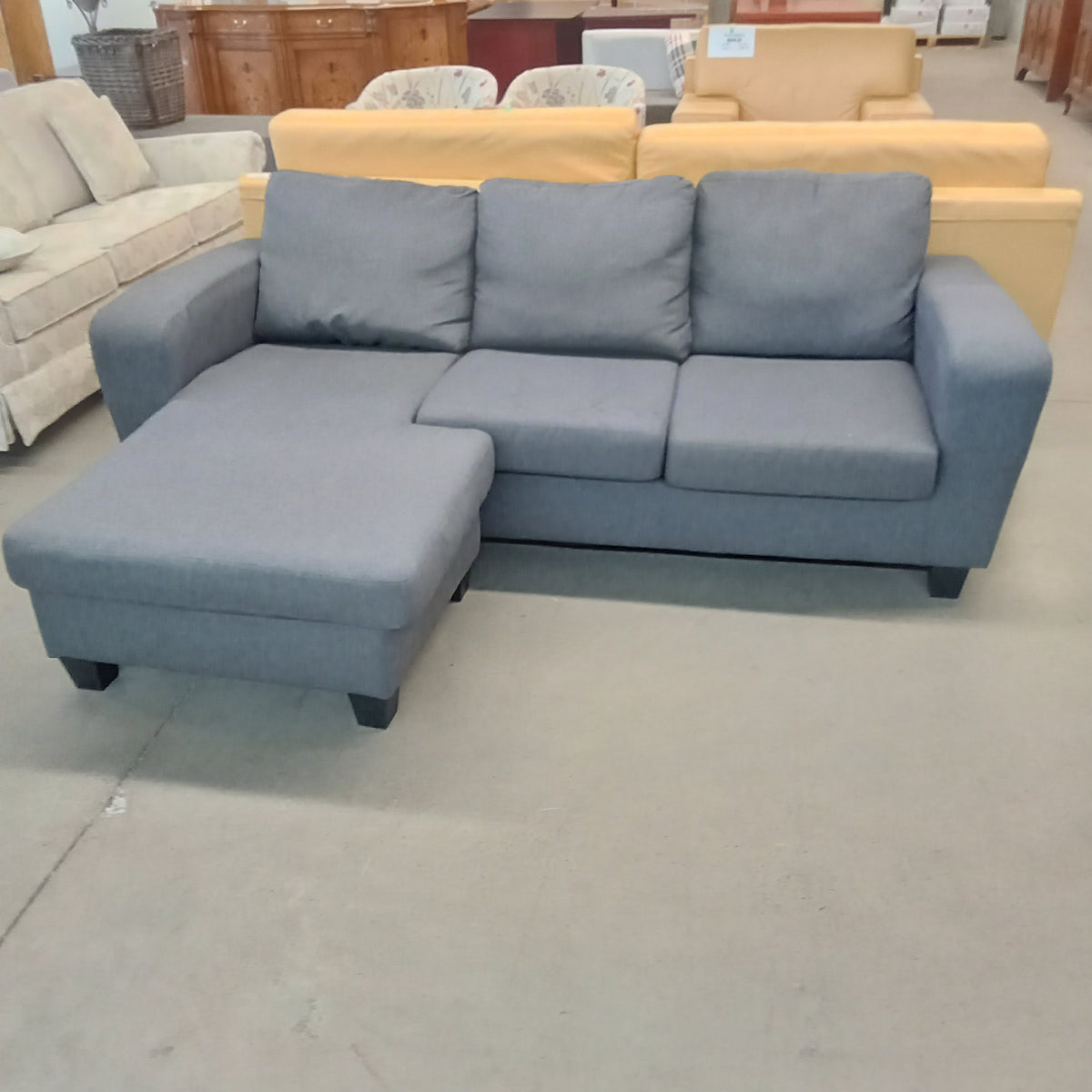 82"W 2-Piece Sectional Sofa in Gray Fabric