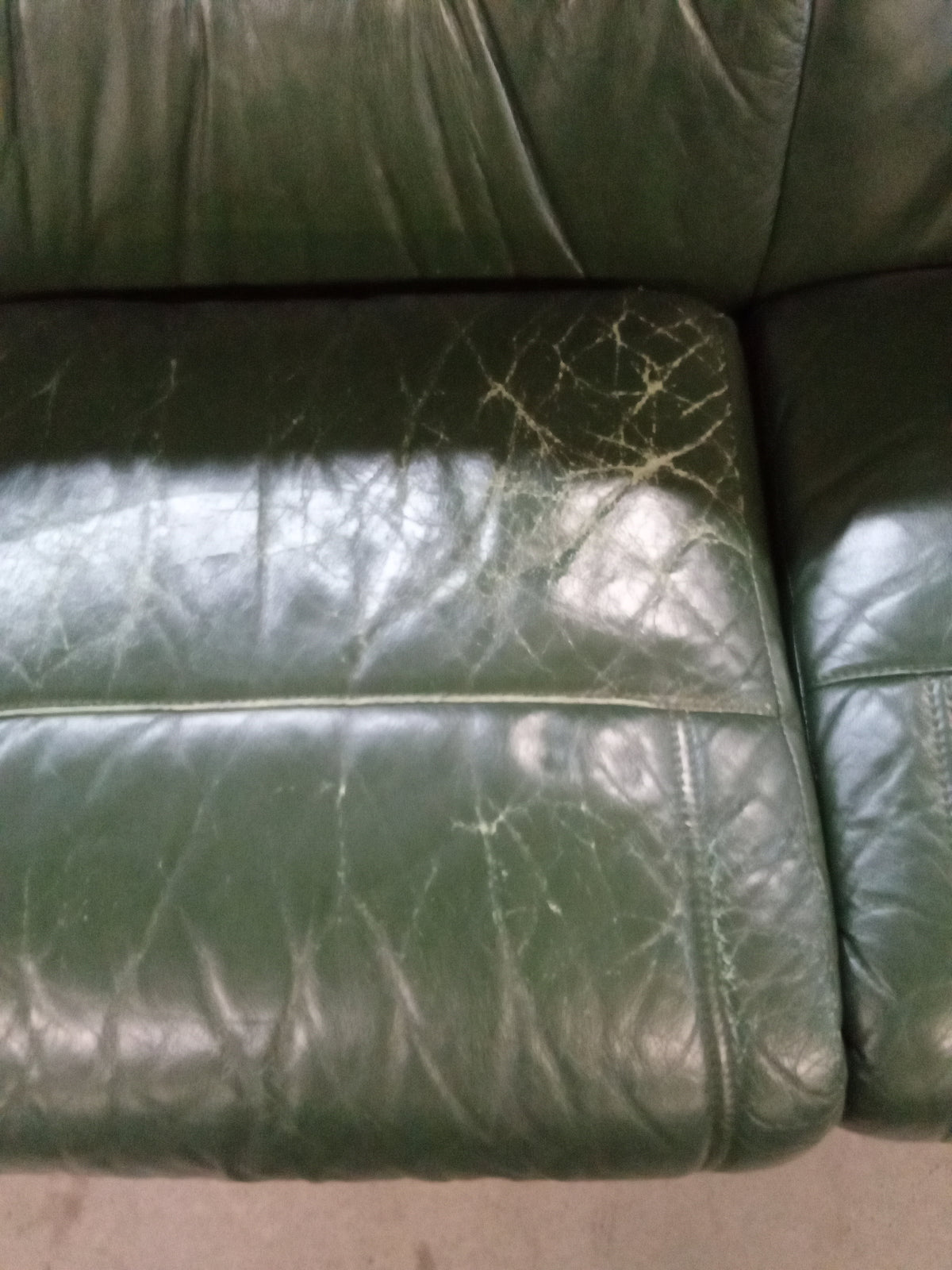 37"W Armchair in Green Faux Leather