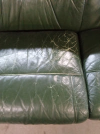 37"W Armchair in Green Faux Leather