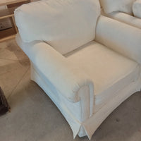36"W Cream Fabric Armchair